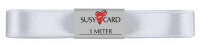 SUSY CARD Ruban cadeau double satin, 15 mm x 3 m, blanc