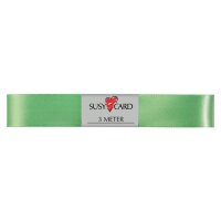 SUSY CARD Ruban cadeau double satin, 15 mm x 3 m, blanc