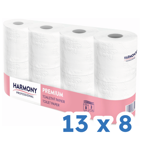 Harmony Professional Premium Toilettenpapier 3-lagig hochweiss - 1 Karton (104 Rollen)