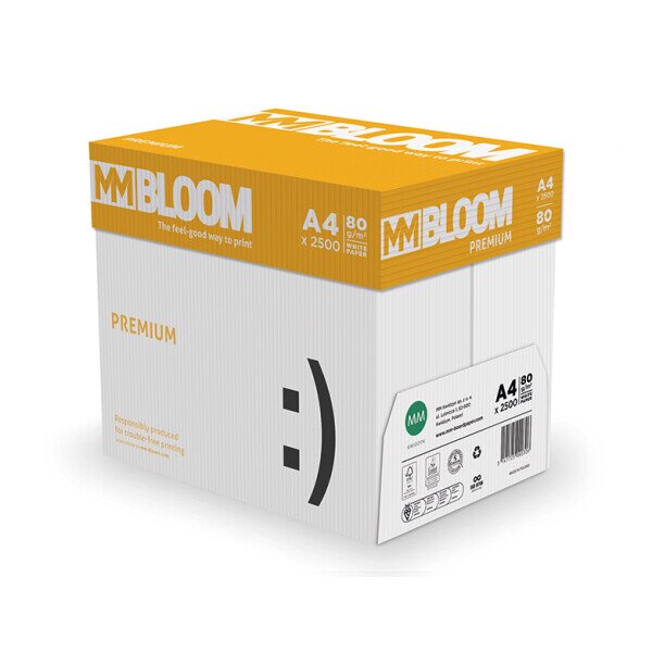 MM BLOOM Premium Premiumpapier hochweiss A4 80g - 1/2 Palette (50000 Blatt)