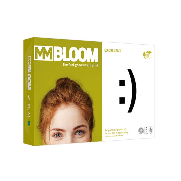 MM BLOOM Excellent Premiumpapier hochweiss A4 80g - 1 /2 Palette (50000 Blatt)