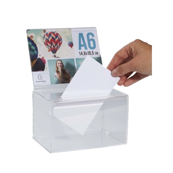 EXACOMPTA Urne, en acrylique, fermable à clé, transparent