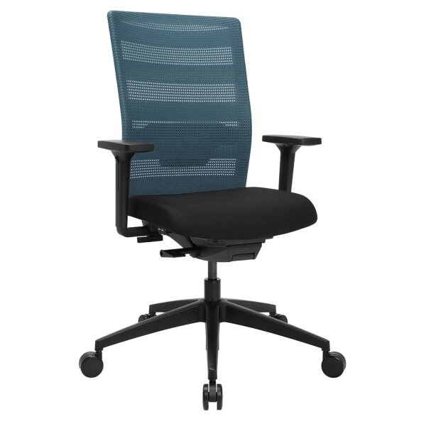 Topstar Chaise de bureau pivotante Airwork, noir/pétrole