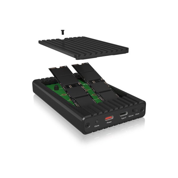ICY BOX Gehäuse mit Klonfunktion für IB-2817MCL-C31 M.2 NVMe SSDs, USB-C 3.2 G2