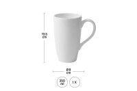 I AM CREATIVE Mug en porcelaine 350ml MAA5000.124 blanc 8x13.5 cm