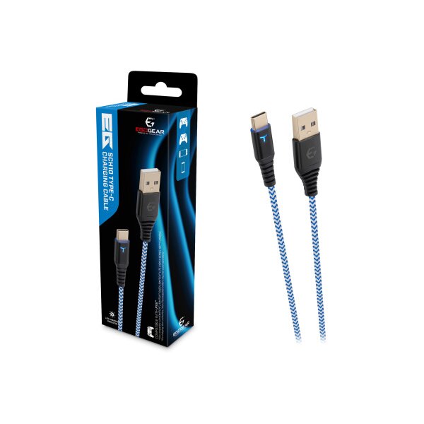 EGOGEAR Charging Cable Type-C 3m SCH10-P5-WH braided, PS5, White,Blue
