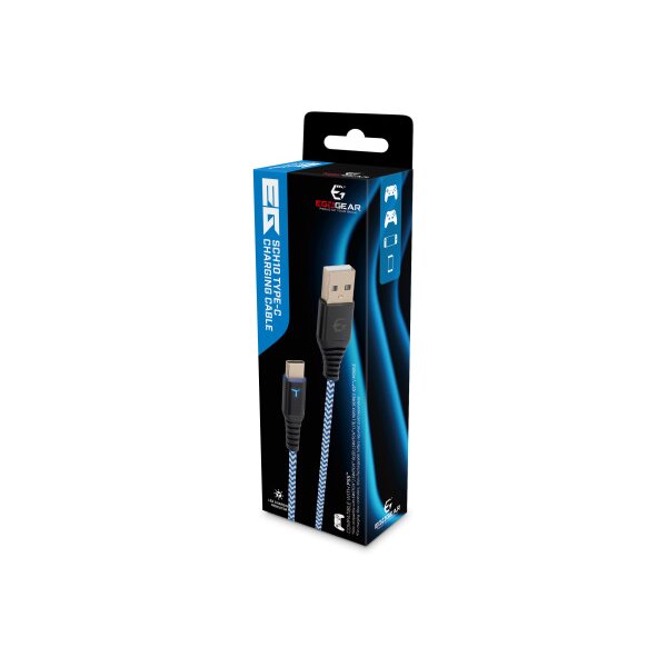 EGOGEAR Charging Cable Type-C 3m SCH10-P5-WH braided, PS5, White,Blue
