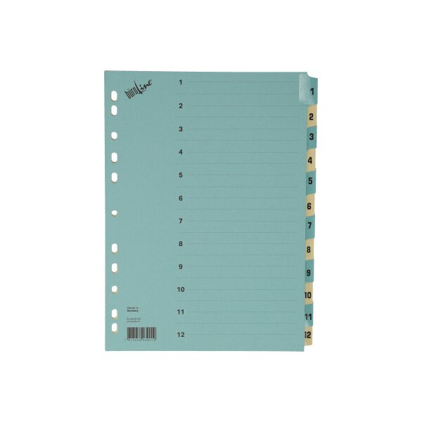 BÜROLINE Kartonregister A4 40550 blau/beige 1-12