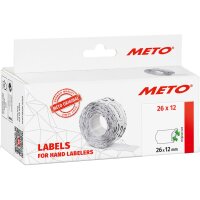 METO Étiquette pour étiqueteuse de prix, 32 x 19 mm, blanc