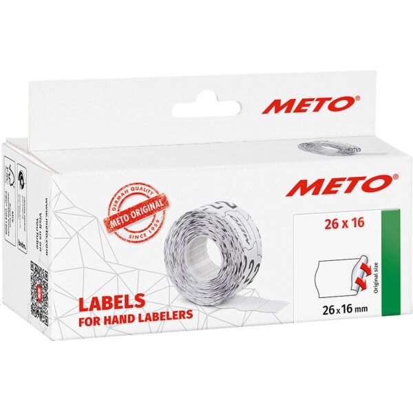 METO &Eacute;tiquette pour &eacute;tiqueteuse de prix, 22 x 16 mm, blanc