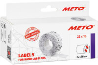 METO Etiketten für Preiauszeichner, 22 x 16 mm, weiss