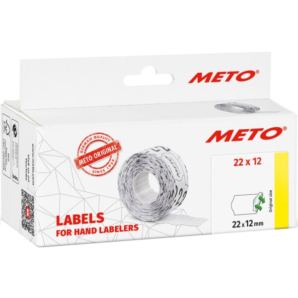METO Étiquette pour étiqueteuse de prix, 26 x 12 mm, blanc