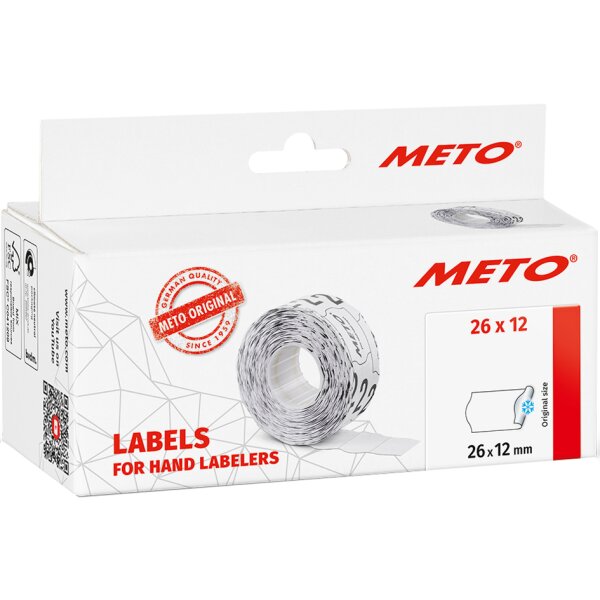 METO Étiquette pour étiqueteuse de prix, 26 x 12 mm, blanc