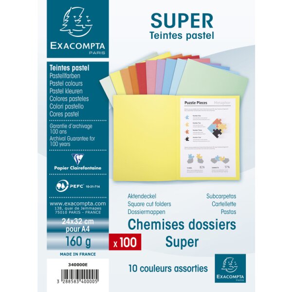 EXACOMPTA Chemise dossier SUPER 160, A4, rose