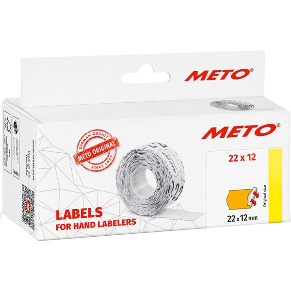 METO Etiketten f&uuml;r Preisauszeichner, 22 x 16 mm, orange
