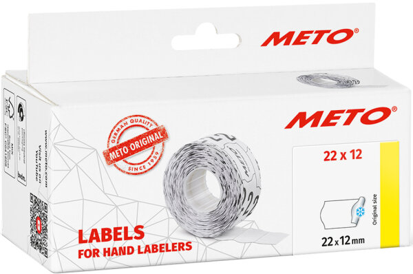 METO Étiquette pour étiqueteuse de prix, 22 x 12 mm, blanc