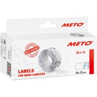 METO Etiketten für Preisauszeichner, 22 x 12 mm, weiss