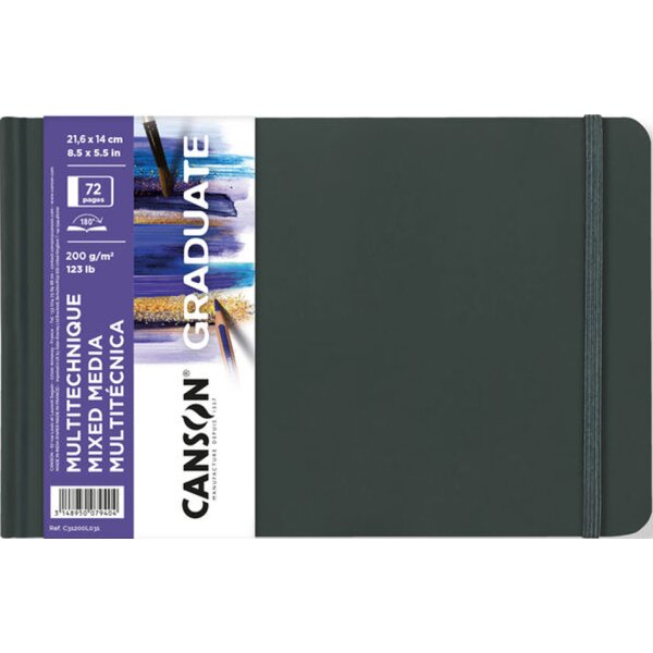 CANSON Carnet à croquis GRADUATE Mixed Media, noir