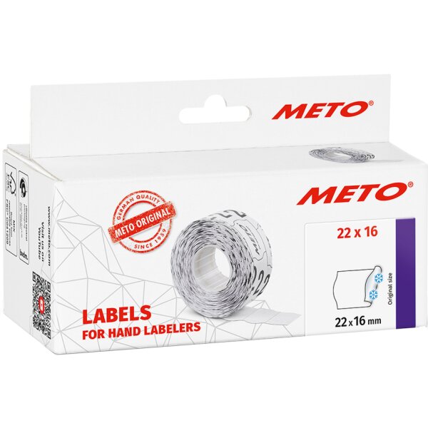 METO &Eacute;tiquette pour &eacute;tiqueteuse, 22 x 16 mm, blanc