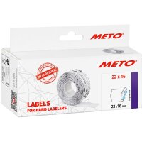 METO Étiquette pour étiqueteuse de prix, 32 x 19 mm, blanc