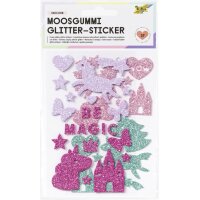 folia Sticker pailleté en caoutchouc mousse Unicorn