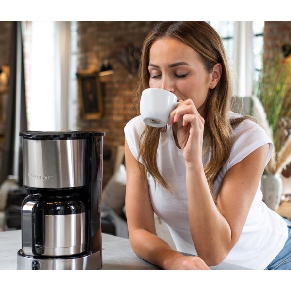 CLATRONIC Thermo-Kaffeemaschine KA 3805, silber schwarz