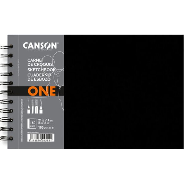 CANSON Carnet de croquis ONE, 216 x 140 mm, noir