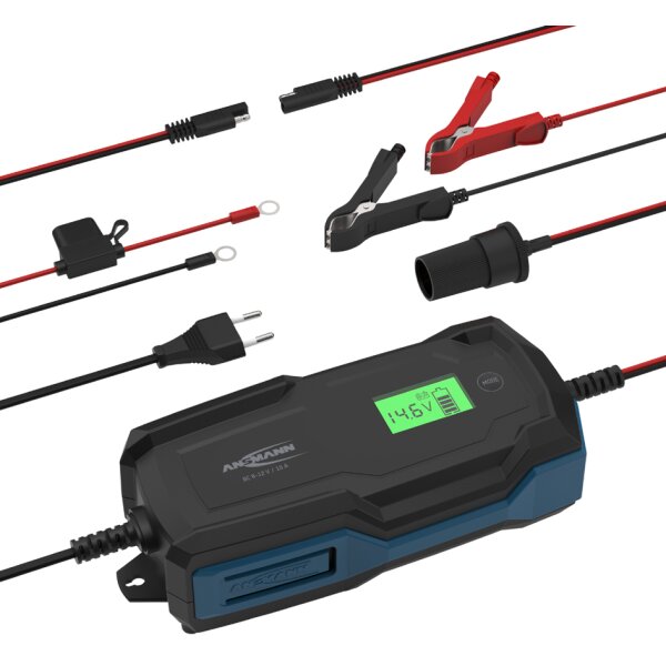 ANSMANN Chargeur de batterie BC, 6-12V/10A, noir/bleu