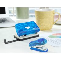 RAPESCO Heftgerät- & Locher-Set, blau-transparent