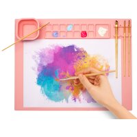 WEDO Tapis de peinture en silicone, bleu clair