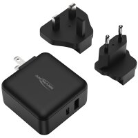 ANSMANN Chargeur de voyage TC230PD, USB-A & USB-C, noir