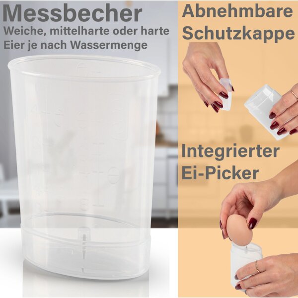 PROFI COOK Eierkocher PC-EK 1275, schwarz silber, 400 Watt