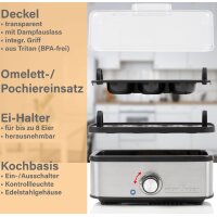 PROFI COOK Eierkocher PC-EK 1275, schwarz silber, 400 Watt