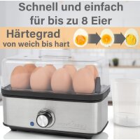 PROFI COOK Eierkocher PC-EK 1275, schwarz silber, 400 Watt