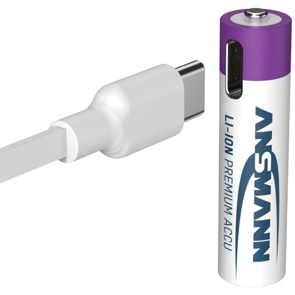 ANSMANN Piles Li-Ion micro AAA avec prise USB-C femelle