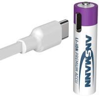 ANSMANN Piles Li-Ion micro AAA avec prise USB-C femelle