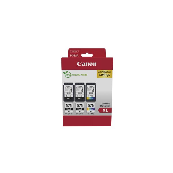 CANON Multipack Tinte XL BKCMY PGCL575/6 Pixma TR4750i 2xBKXL & 1xCMYXL