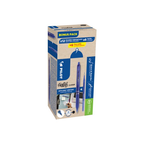 PILOT Frixion Clicker Bonuspack 150.040.81 12+12 Refills bleu