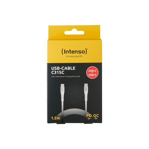 INTENSO Cable USB-C to USB C 7901002 1.5 m, Nylon white