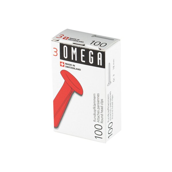 OMEGA Rundkopfklammern 3 18mm 134020392 Alu 100 Stück