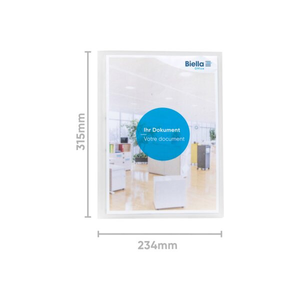 BIELLA Dossier classeur Pro-File#2 A4 16440203U transp., PP, poche 80 flls.