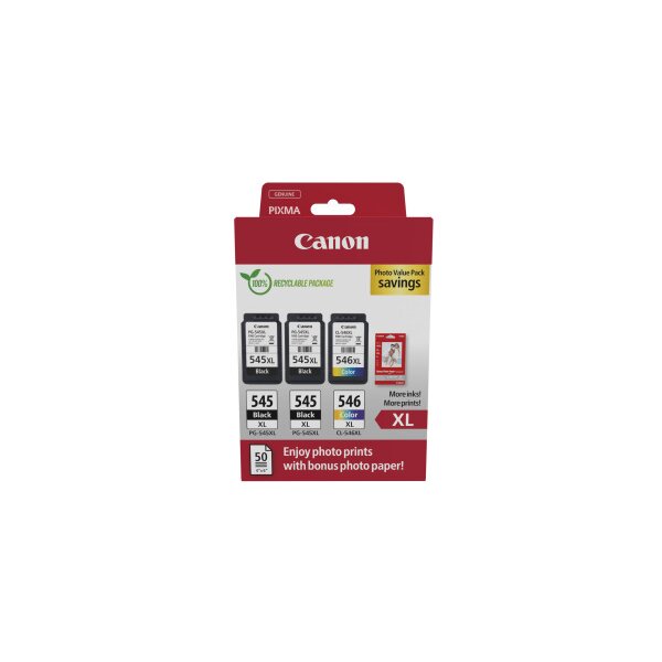 CANON Photo ValuePack XL schw/color PGCL545/6 Pixma iP2850 2xBKXL & 1xCMYXL