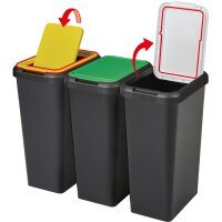 CEP Poubelle de tri sélectif Touch & Lift, 45 litres, blanc