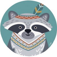 CEP Tapis de souris KIDS Raton laveur, rond