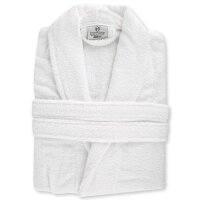 HYGOSTAR Peignoir de bain à col châle, taille M, blanc