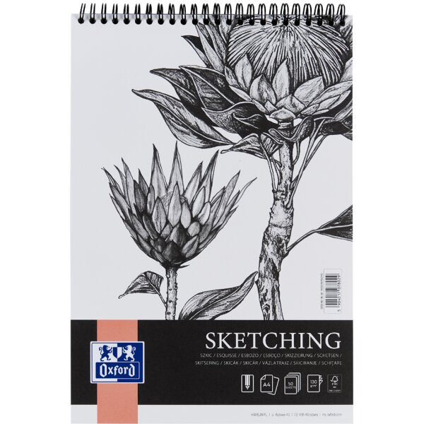 Oxford Art Spiral-Skizzenblock "Sketching", A3, 130 g qm