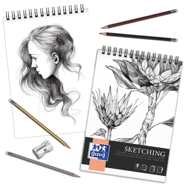 Oxford Art Spiral-Skizzenblock "Sketching", A3, 130 g qm