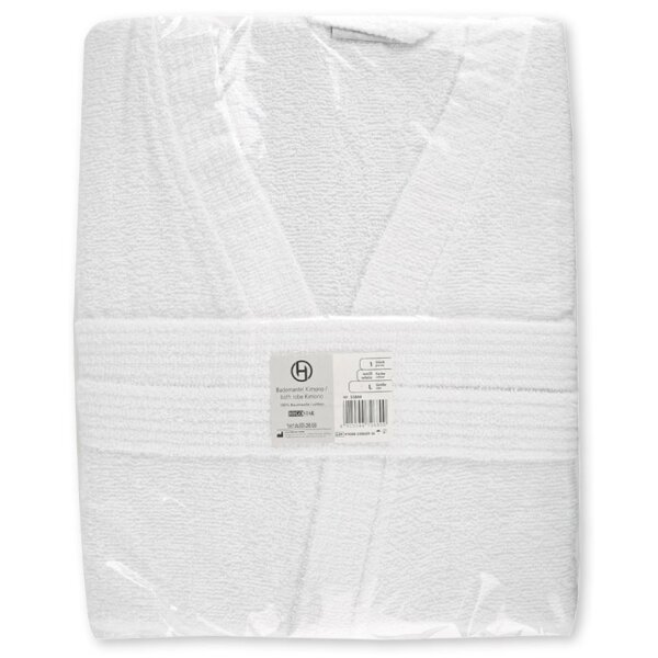 HYGOSTAR Peignoir de bain Kimono, taille M, en coton, blanc