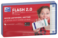 Oxford Karteikarten "Flash 2.0", 75x125 mm, kariert, fuchsia