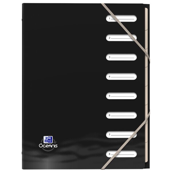 Oxford Trieur Oceanis, A4, 8 onglets, PP recyclé, assorti